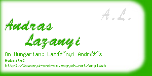 andras lazanyi business card